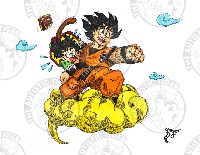 Art Print - A02 Goku on Cloud - Dragon Ball Z