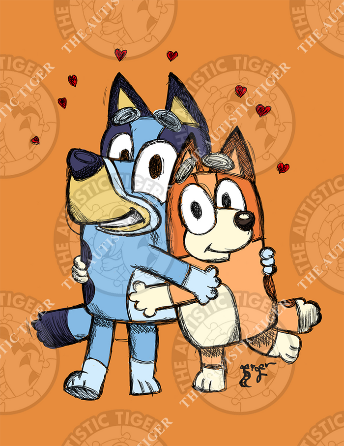 Art Print - B01 Bluey and Bingo Color