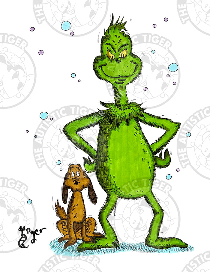 Art Print - C04 Grinch and Max - Dr Seuss