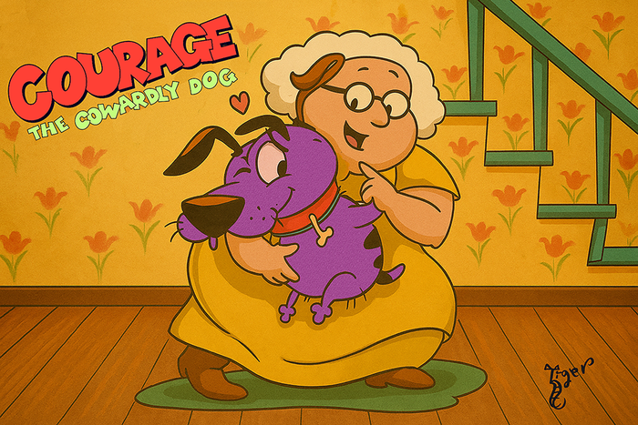 Art Print - C51 Courage the Cowardly Dog - Color