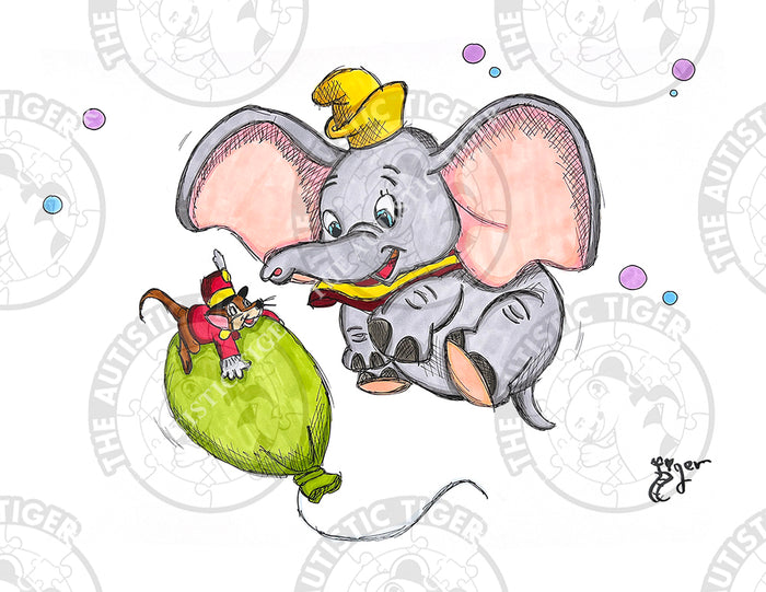 Art Print - D06 Dumbo with Balloon