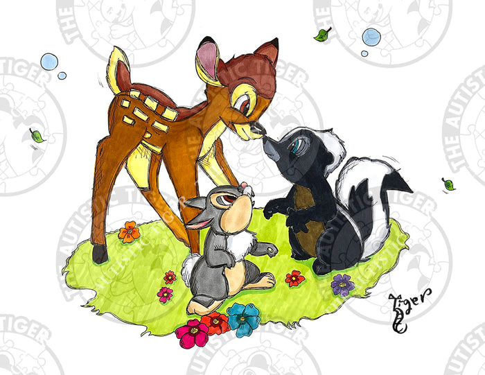 Art Print - D09 Bambi and Friends