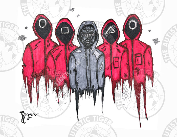 Art Print - H01 Front Man and Guards - Squid Games