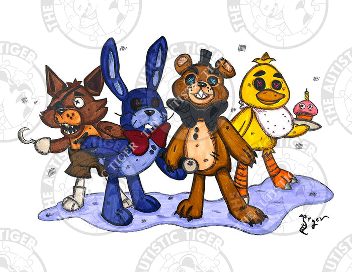 Art Print - H03 FNAF Gang - Five Nights at Freddy's
