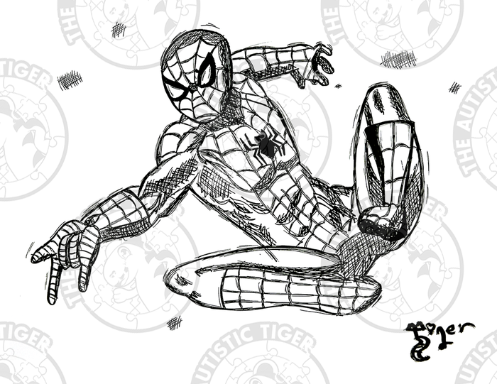 Art Print - P11 Spiderman B/W - Marvel