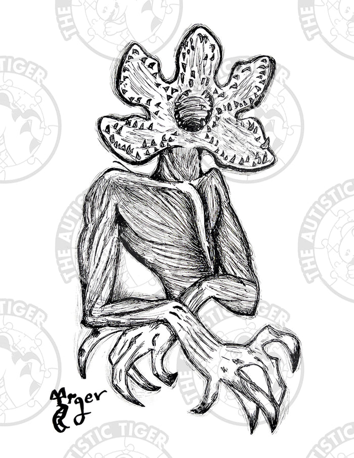 Art Print - P41 Demagorgon B/W - Stranger Things