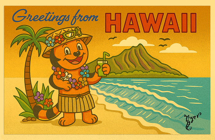 Art Print - PC01 Greetings From Hawaii - TAT Postcard