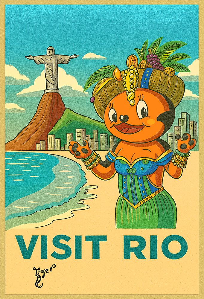 Art Print - PC06 Visit Rio - TAT Postcard