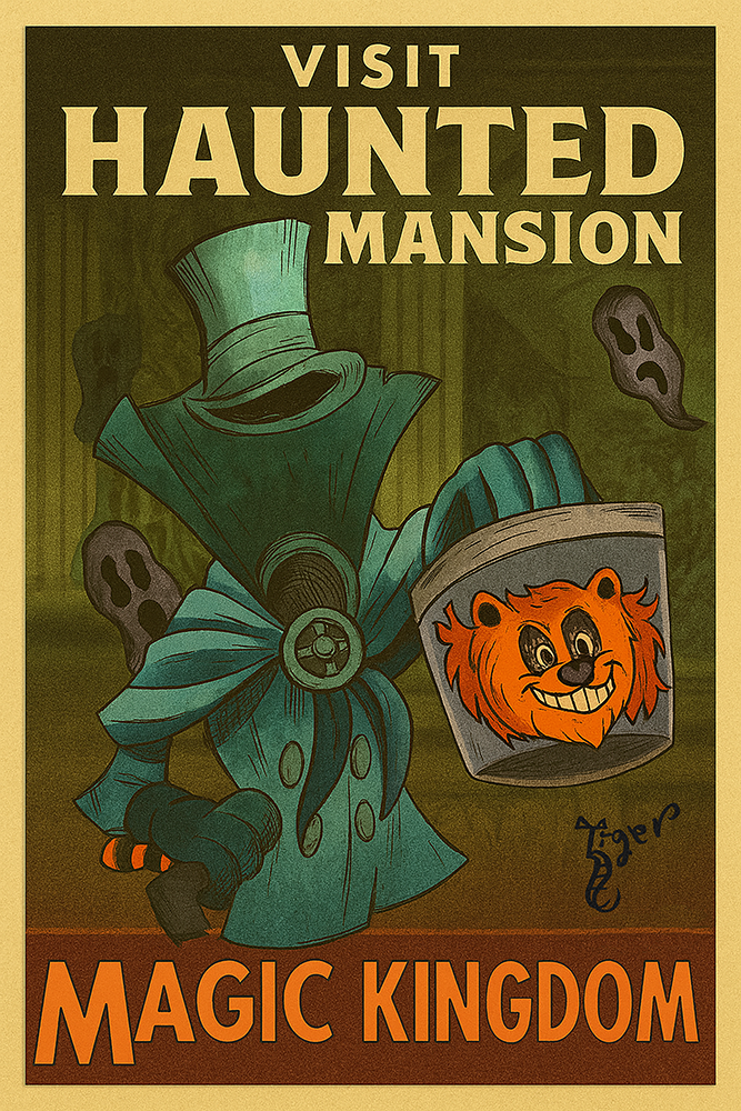 Art Print - PC17 Visit Haunted Mansion - TAT Box Ghost - TAT Postcard