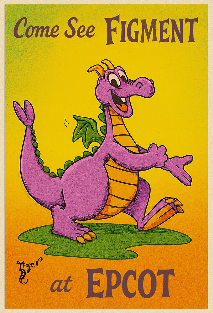 Art Print - PC24 Come See Figment at Epcot - Postcard