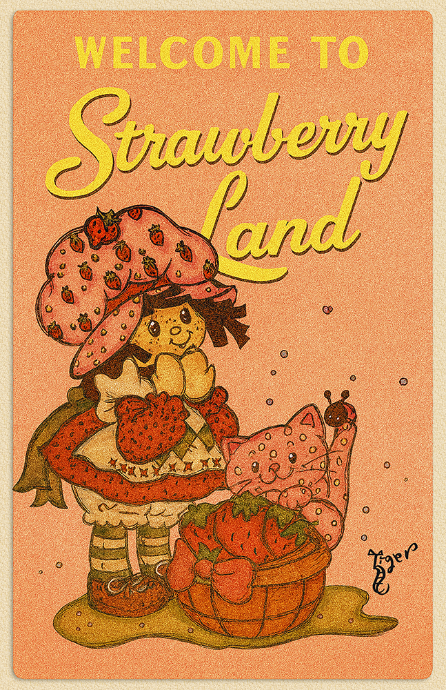 Art Print - PC37 Welcome to Strawberry Land - Strawberry Shortcake - Postcard