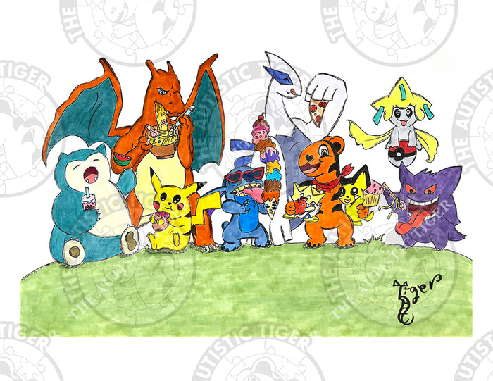 Art Print - T03 Pokemon, Stitch and TAT