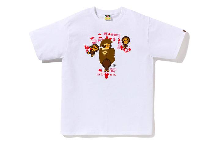 BAPE MENS ABC CAMO COLLEGE MILO T-SHIRT