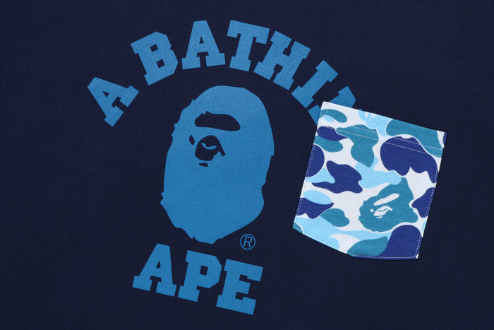 BAPE MENS ABC CAMO COLLEGE POCKET RELAXED T-SHIRT