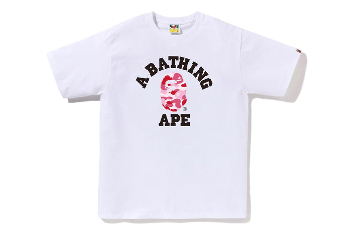 BAPE MENS ABC CAMO COLLEGE T-SHIRT