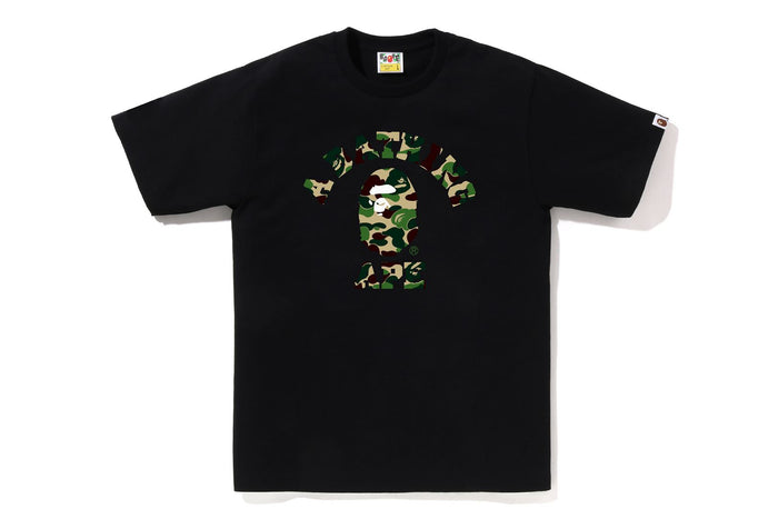 BAPE MENS ABC CAMO COLLEGE T-SHIRT