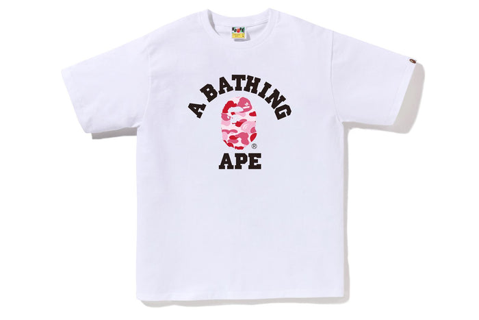 BAPE MENS ABC CAMO COLLEGE TEE