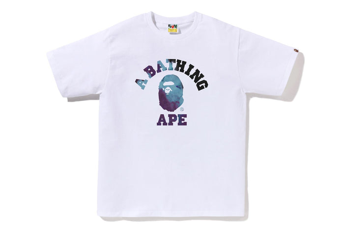 BAPE MENS TIE DYE COLLEGE T-SHIRT