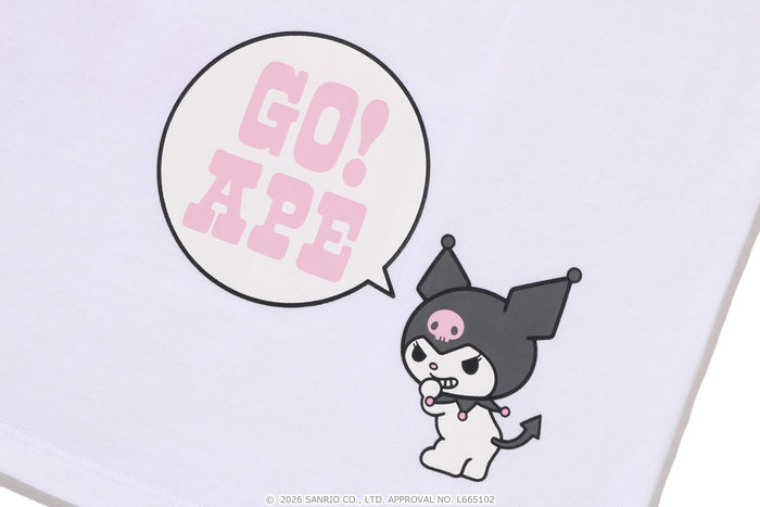 BAPE X KUROMI COLLEGE MINI TEE LADIES