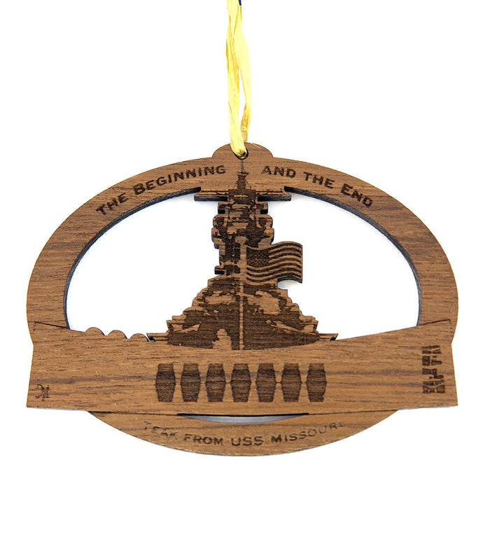 Beginning and End Teak Ornament