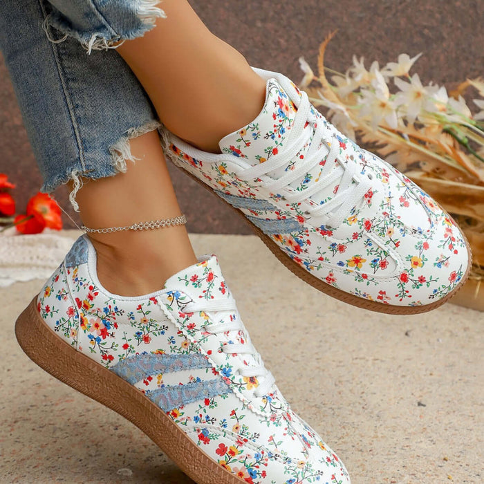 Casual Versatile Low Top Sneakers Fashionable Womens Flats Soft Cushioned Sole