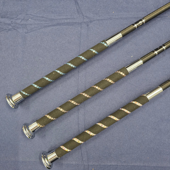 Custom Swarovski and Nubuck Handled Riding Crop