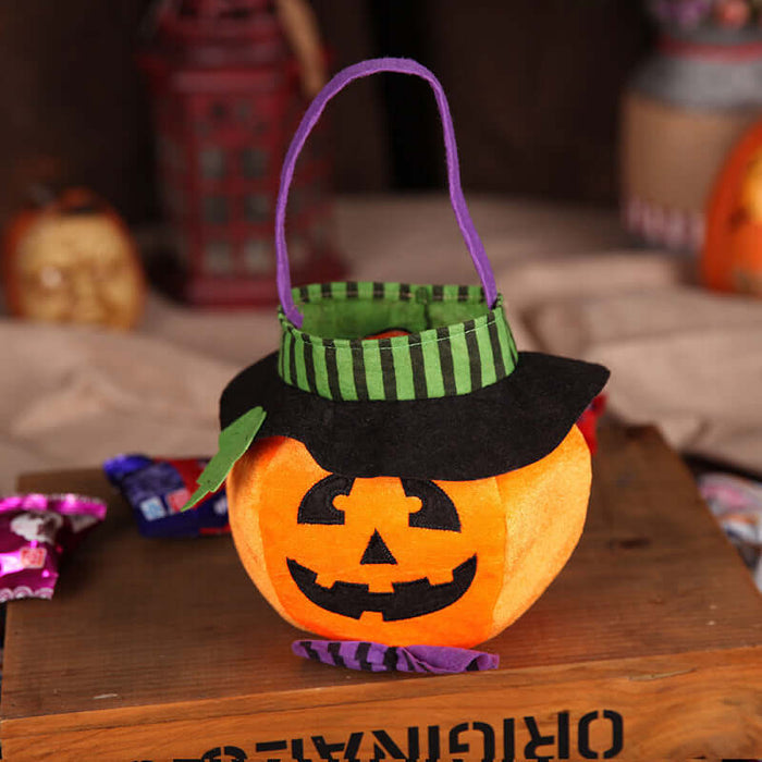 Cute Halloween Pumpkin Candy Bag Portable Gift Basket Lightweight Portable Design