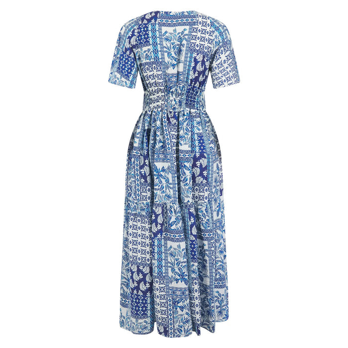 Daphne Blue Palm Dress