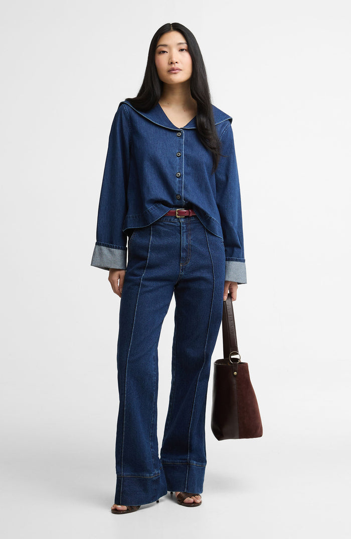 Dartmoor Sailor Collar Button-Up Shirt