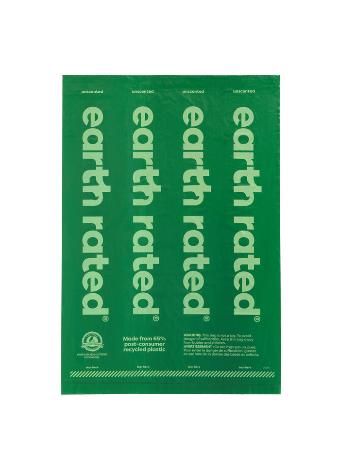 Earth Rated Unscented Poop Bags 120ct on 8 Refill Rolls 12cs - Dog.Dog.Cat.