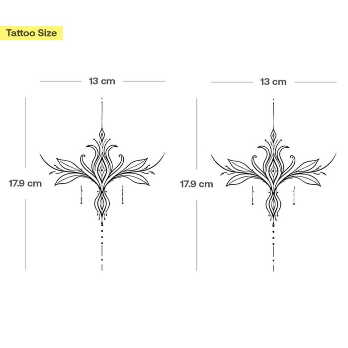 Florale Ornamente Doppel Tattoo