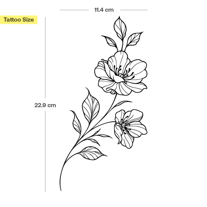 Große Fineline Kirschblüten Tattoo