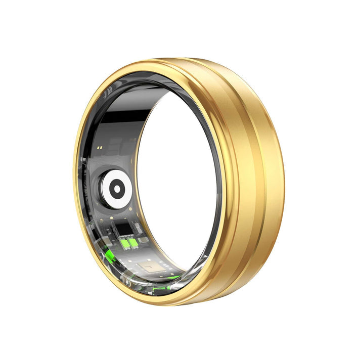 Healthy Heart Rate Blood Oxygen R6 Smart Ring, gold design showcasing advanced tracking technology and elegant style.