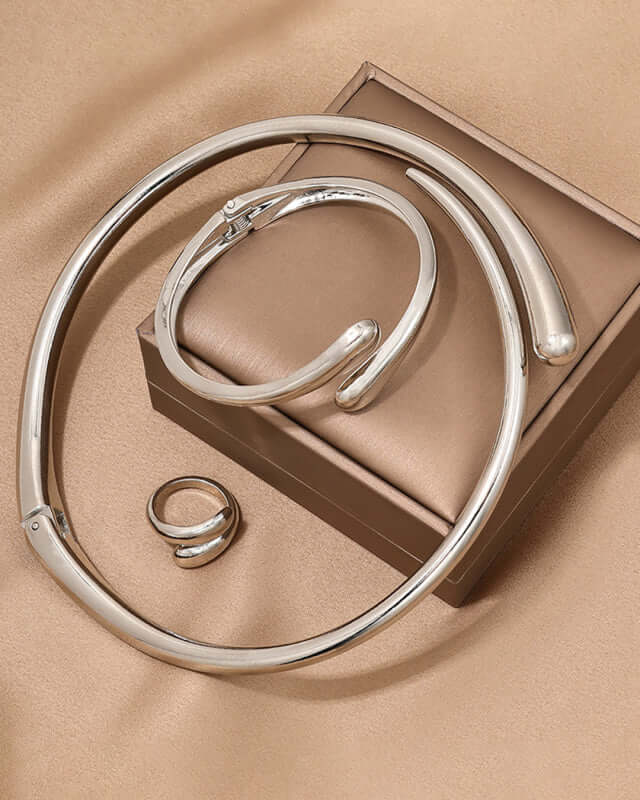 Heavy Metal Geometric Jewelry Set modern fashion accessories