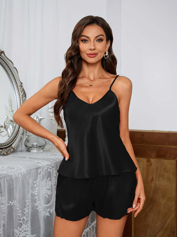 Lace Cami & Shorts Pajama Set for Sleep & Lounge shorts detail view