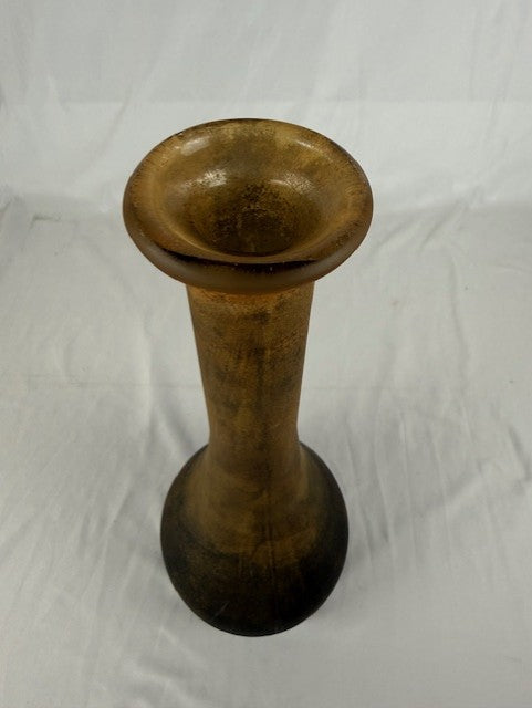 Large Orange/Brown Glass Tear Drop Vase