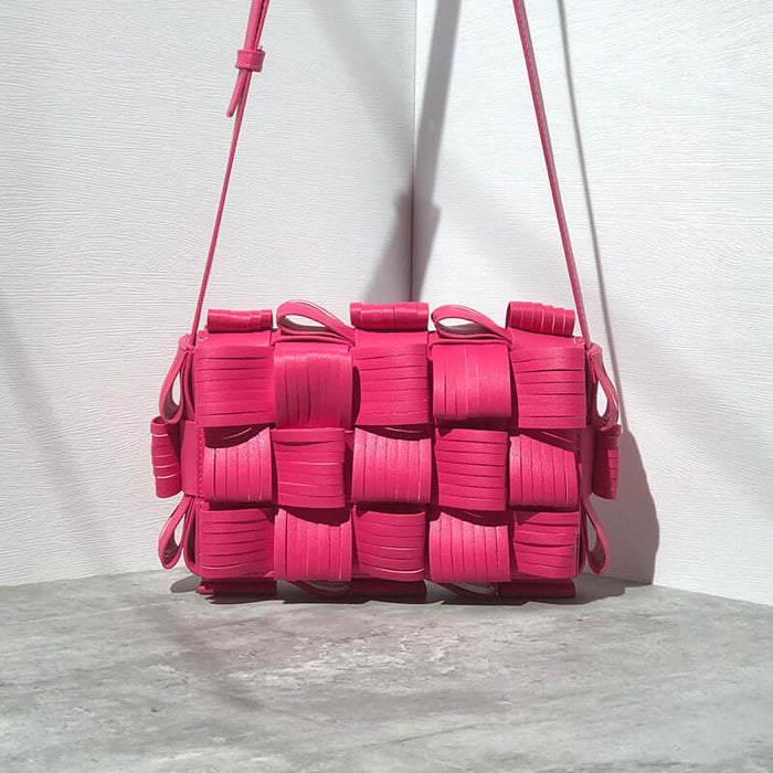 Leather Woven Bag Casual Fashion Shoulder Messenger Bag Modern Fashion Statement