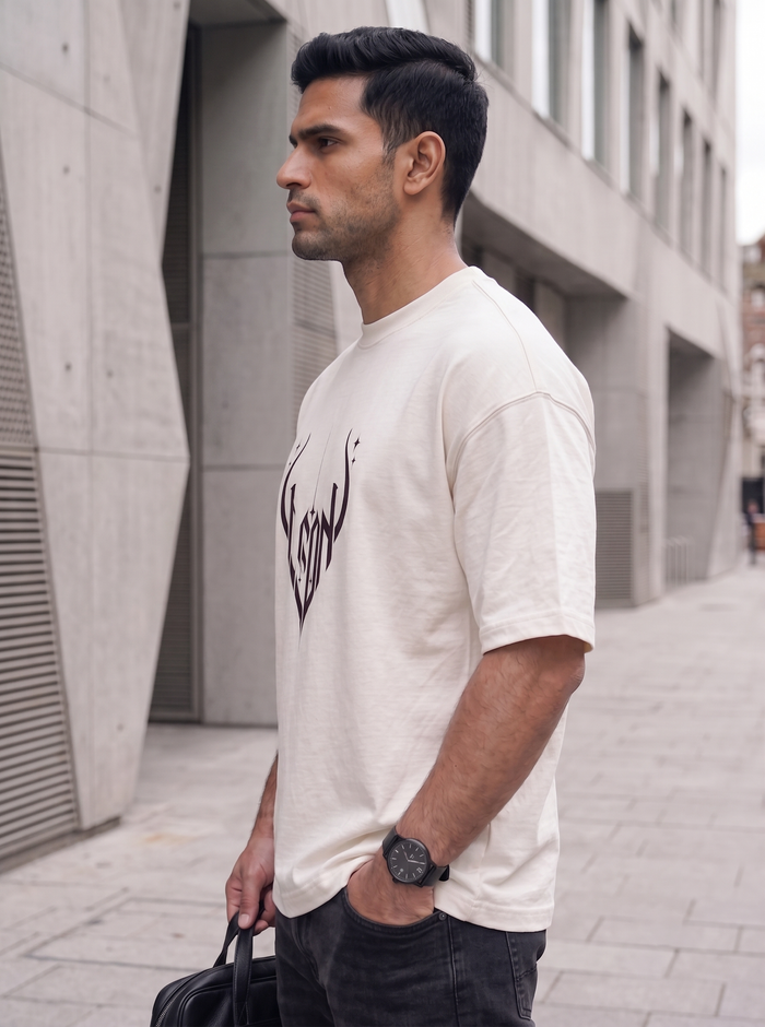 LEON Men's Oversized Gothic Printed T-Shirt LEON