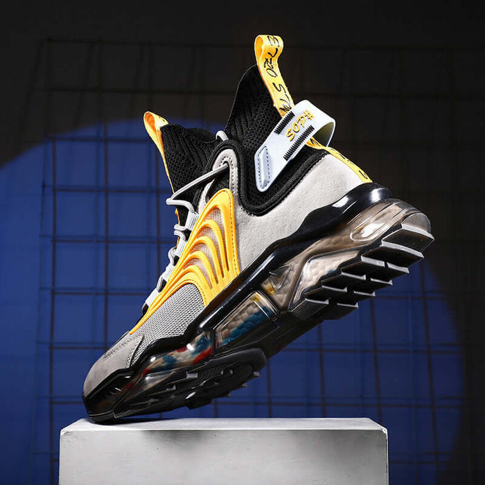 Men High Top Thick Soled Casual Shoes Sportwear high upper height.