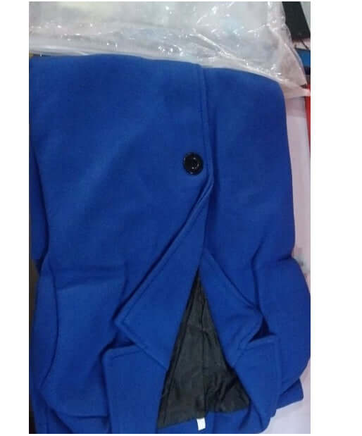 Men Mid Length Trench Coat navy blue windbreaker.