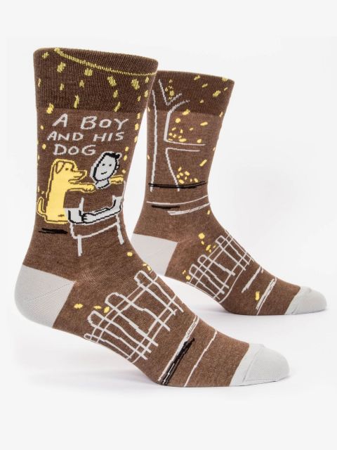 A boy and his dog Socks