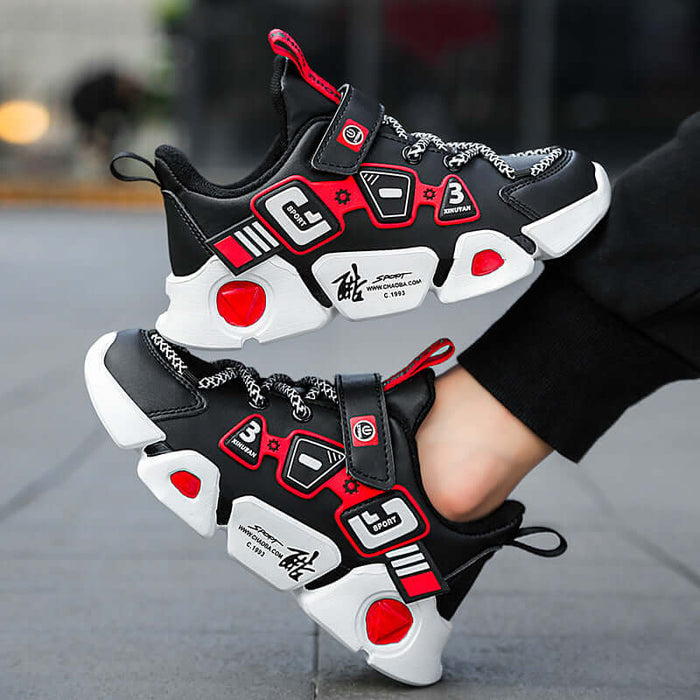 Mesh Fly-Woven Velcro Kids Breathable Sneakers EVA sole