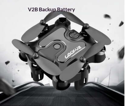 Mini Folding Drone 4K HD Aerial Photography UAV with V2B Backup Battery for extended flight time.