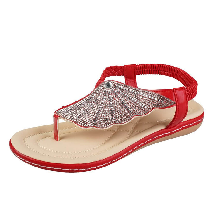 New Rhinestone Shell Flip-Flops Sandals Summer Beach Shoes summer vacation essentials look