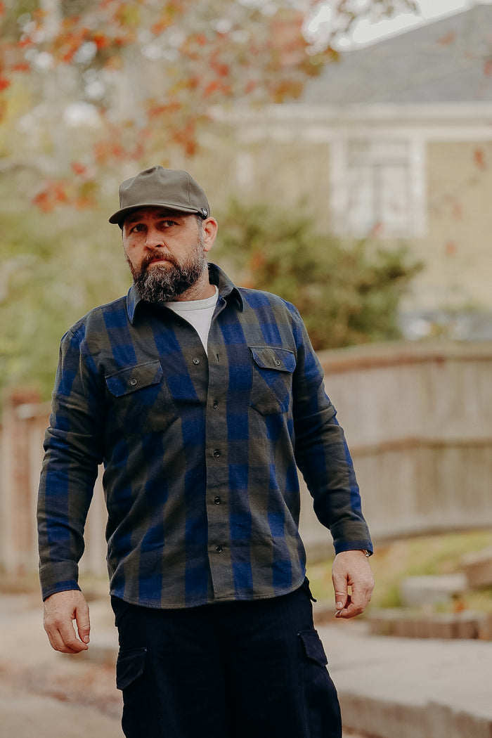 Norris Shirt, Dark Indigo / Green