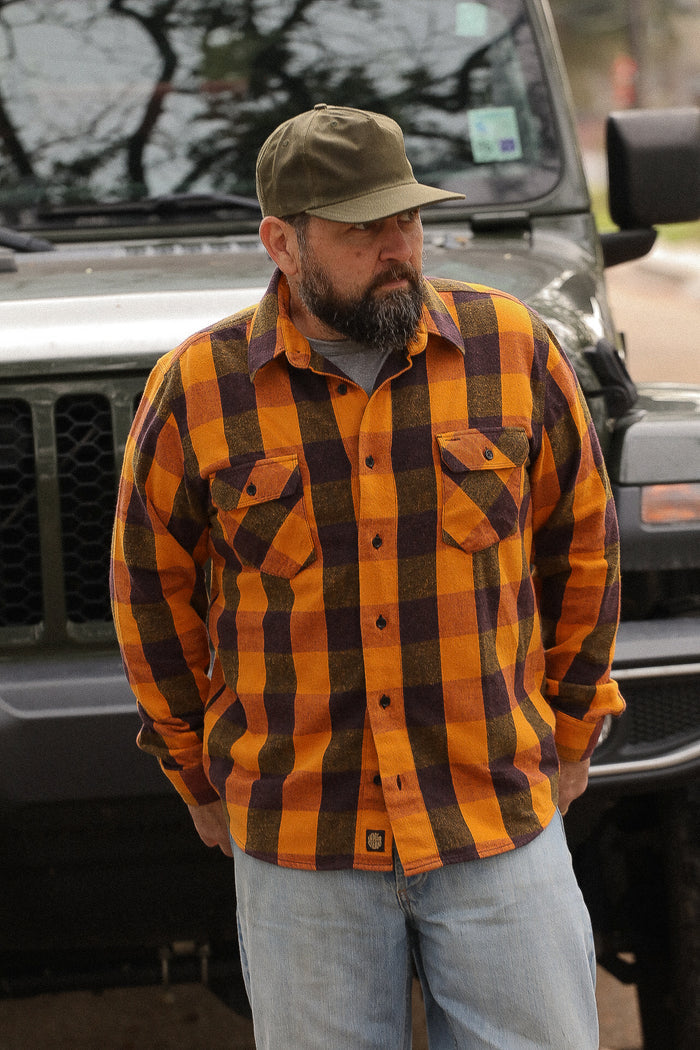 Norris Shirt, Orange / Vine / Black