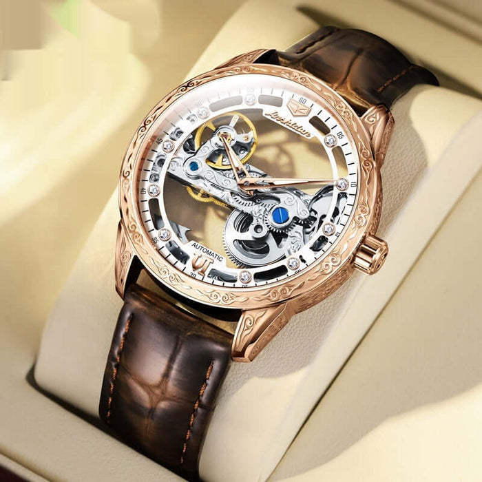 Brown Leather Rose Shell