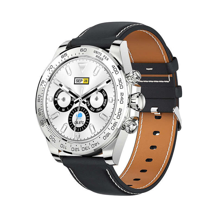 Premium stainless steel smartwatch- waterproof sports design silver case