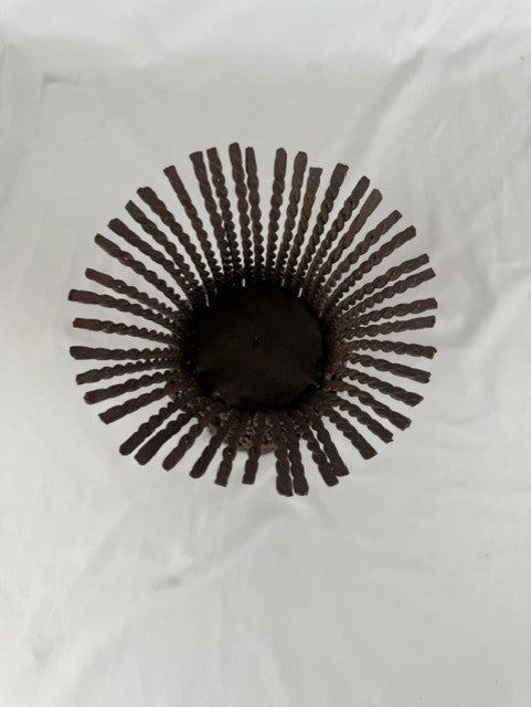 Rustic Style Heavy Wheat Stalk Sheaf Twisted Metal Candle Holder