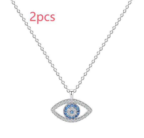 S925 Sterling Silver Demon Eye Necklace Pendant close up pendant